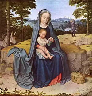 Symbolism Prints: Rest on the Flight into Egypt by Gerard David (c. 1460-1523)