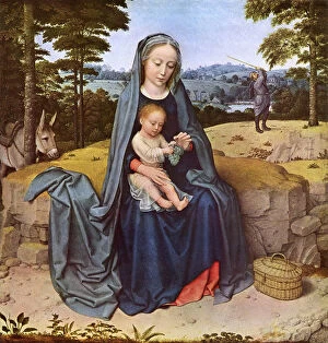 Images Dated 11th December 2017: Rest on the Flight into Egypt by Gerard David (c.1460-1523)
