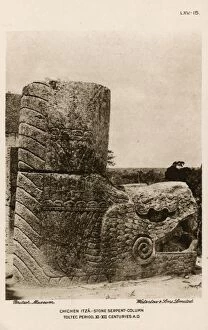 Pre Columbian Collection: Rest of a pennate pillar - warriors temple, Chichen Itza