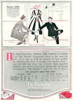 Titled Prints: De Reszke Advertisement First Class Smoking