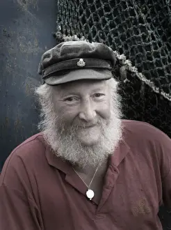 Galloway Prints: Retired sailor on the quayside at Kirkcudbright Harbour