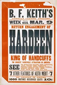 Biggest Prints: Return engagement of Hardeen, king of handcuffs the biggest