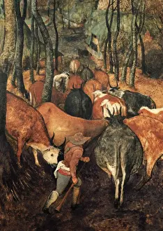 1569 Prints: Return of the Herd. Left-hand lower detail