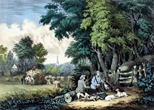 Images Dated 8th September 2011: The Return of hunters from the Woods