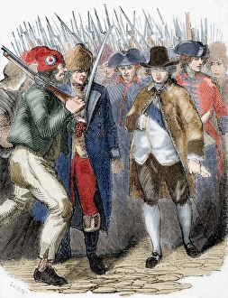 Return of Louis XVI to Paris after his arrest at Varennes af Return of Louis XVI to Paris after his arrest at Varennes af