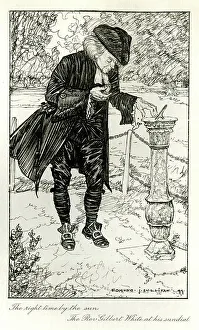 Edmund Prints: Rev Gilbert White at his sundial
