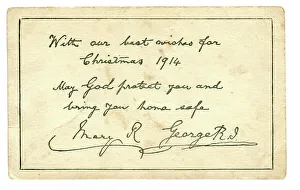 Contained Prints: Reverse of George V & Queen Mary Christmas card