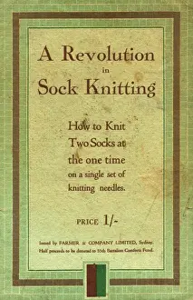 Instructions Prints: A Revolution in Sock Knitting, WW1 Australian leaflet