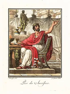 Roman Empire Prints: Rex sacrificulus or king of sacrifices, ancient Rome