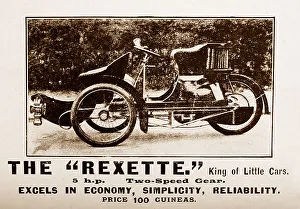 Rexette veteran car advertisement, early 1900s