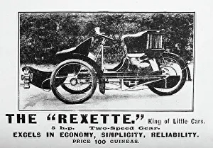 Rexette veteran car advertisement, early 1900s