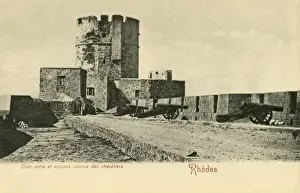 Rhodes, Greece - Black Tower and Hospitaller Cannon