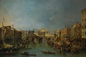 Urbanism Prints: The Rialto Bridge after the design by Palladio, circa 1770