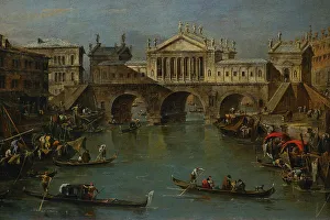 Urbanism Prints: The Rialto Bridge after the design by Palladio, circa 1770
