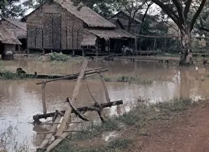 Basha Prints: Rice - paddy workers basha - Rangoon