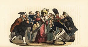 Anecdote Prints: A rich widow besieged by suitors
