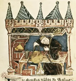 Compasses Prints: Richard de Wallingford measuring a circular instrument