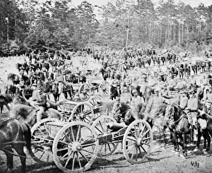 Oaks Prints: Richmond, VA. Wagon park crossed out Fair Oaks, June 1862