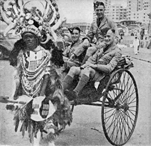 Rick Shaw Prints: Ricksha with British RAF cadets