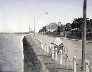 Rickshaw on the bund, Yokohama, Japan, c. 1880