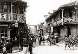 Rickshaws Prints: Rickshaws, Sunkiang Road, Shanghai, China, c. 1900