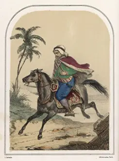 C1850 Prints: Riding Arab Horse C1850