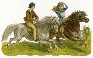 Canter Prints: Riding Children Scrap