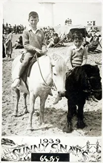 Snaps Prints: Riding ponies on the beach - English Summer Holiday