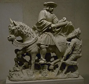 Amiens Prints: Riding Saint Martin sharing his cloak with a beggar