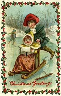 Riding in a sled Riding in a sled