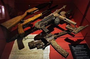Images Dated 18th March 2012: Rifles and machine guns used by the Latvian national partisa