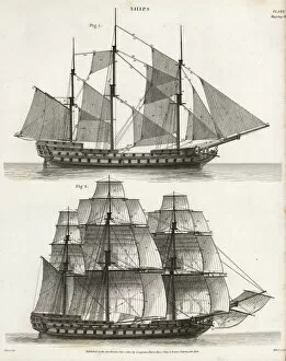 Abrahamrees Gallery: Rigging plans for sailing ships, 18th century