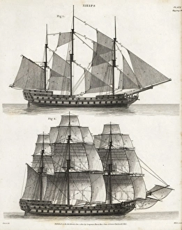 Abrahamrees Gallery: Rigging plans for sailing ships, 18th century