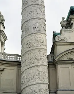 Spiral Prints: Right column with reliefs depicting scenes from the life of