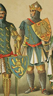 Fourteenth Prints: Right: Ludwig IV of Bavaria (1282-1347). Holy