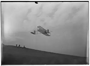 Orville Prints: Right front view of glider in flight