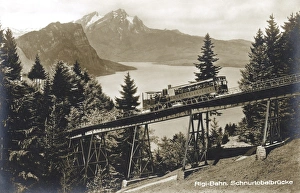 Rigi-Bahn at Schnurtobelbrucke, Switzerland