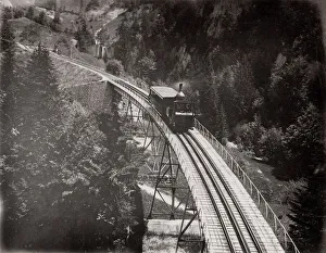Funicular Prints: Rigibahn, Rigi funicular railway, Switzerland
