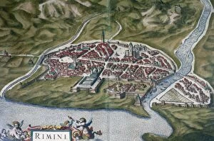 Rimini, Italy. Theatrum Orbis Terrarum by Abraham Ortelis, 1