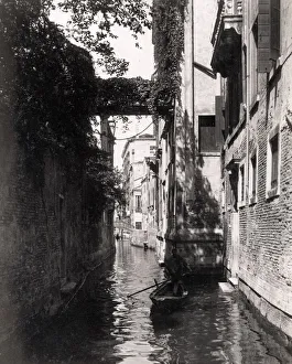 Rio Albrizzi Venice Italy in sunshine with a gondola