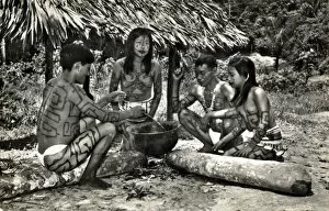 Indians Collection: Rio Ampayaco, Peru - Bora Indians in their village
