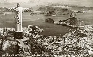 Brazil Prints: Rio, Brazil - Corcovado Mountain - Christ the Redeemer