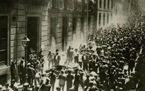 Riot Gallery: Rioters throwing furniture, Spanish Revolution, 1931