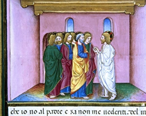 Risen Jesus announces to the disciples the coming of the Hol Risen Jesus announces to the disciples the coming of the Hol