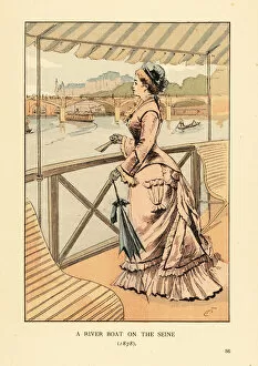 Images Dated 17th July 2019: A river boat on the Seine, 1878