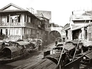 River boats, Canton, China circa 1880s