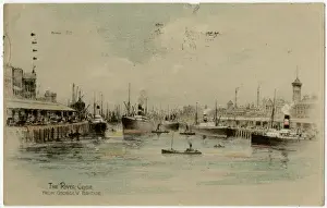 Steamboats Prints: River Clyde from the George V Bridge, Glasgow, Scotland