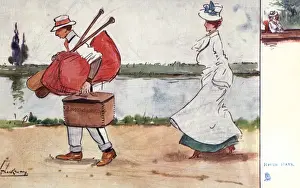 Hamper Prints: River Days - Couple going boating