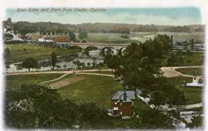 Cumbrian Gallery: River Eden and Park from the Castle, Carlisle, Cumbria