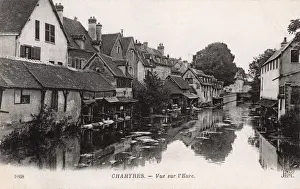 Chartres Prints: The River Eure - flowing through Chartres, France